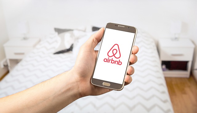 Airbnb app on smartphone